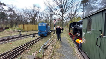 auf dem Betriebswerk-Gelände der Parkeisenbahn